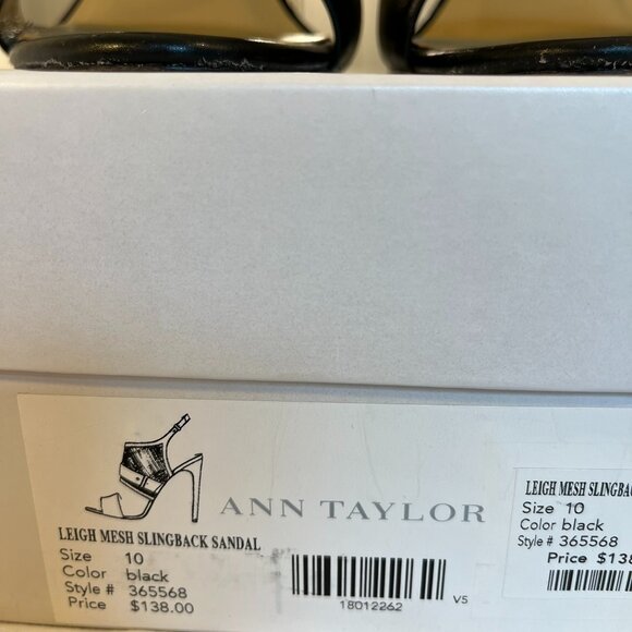 Ann Taylor "Leigh" Mesh Slingback Black Sandals - Size 10M - Picture 7 of 15